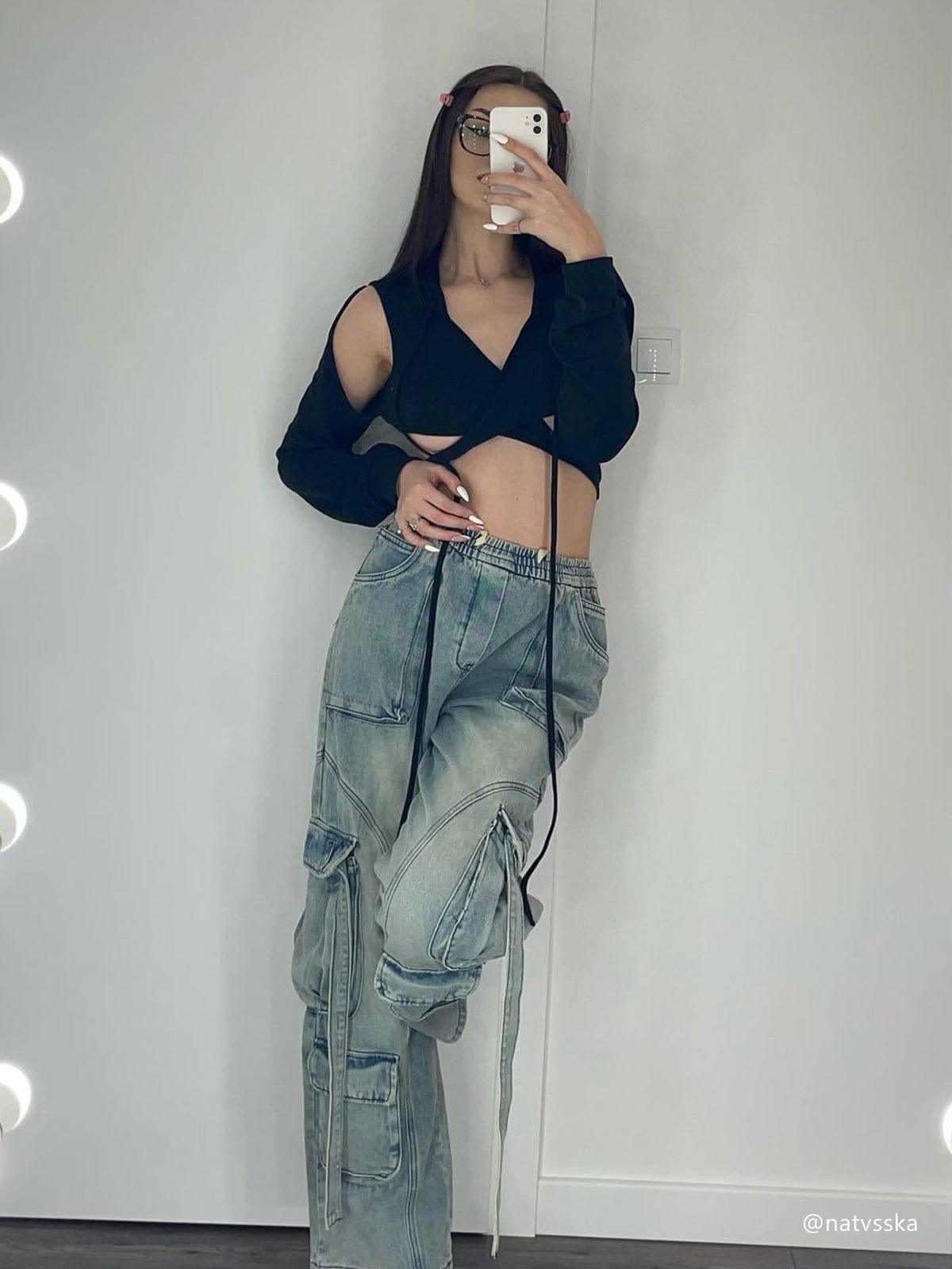 NEV Sexy Cut Out Hooded Long Sleeve Crop Top