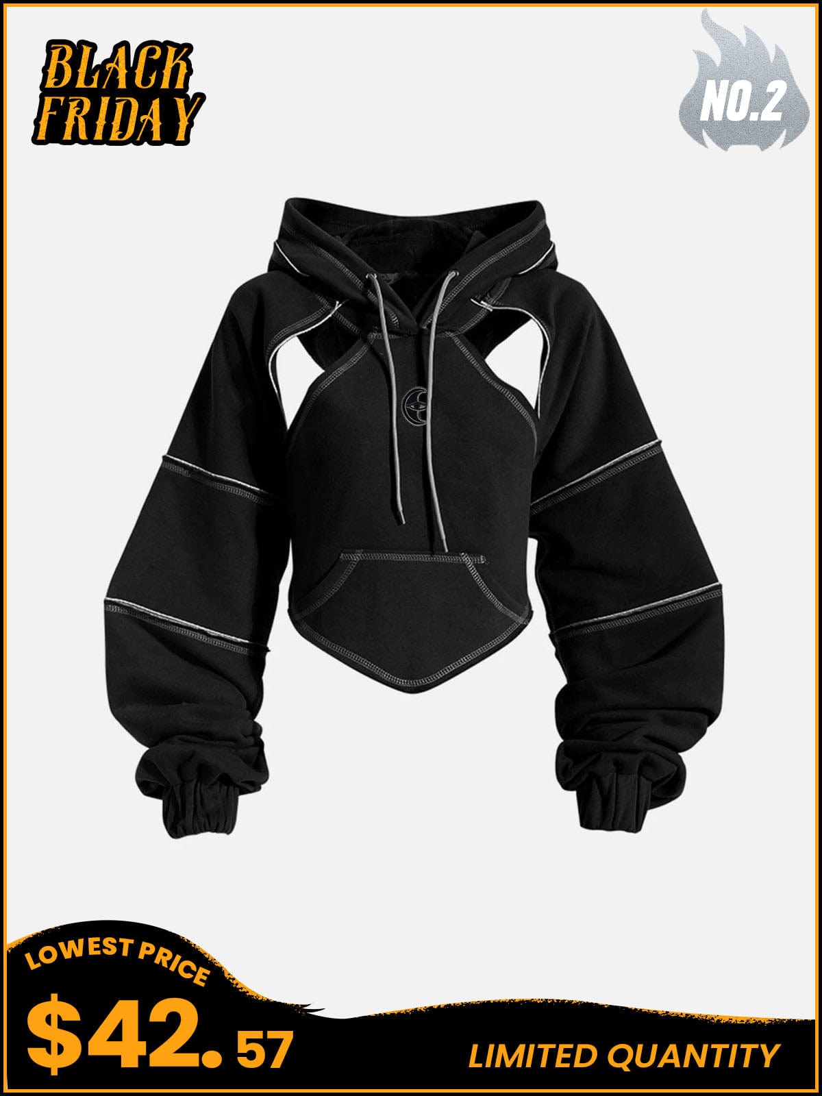 NEV Hollowed Back Tie-Bow Hoodie