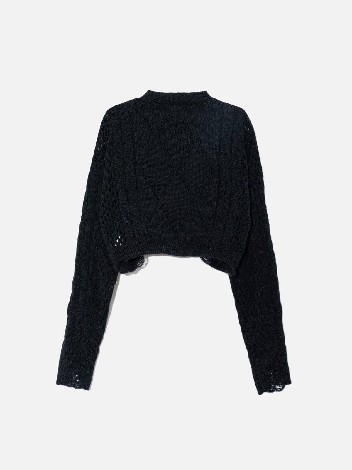 NEV Gothic Letter Knit Cropped Sweater