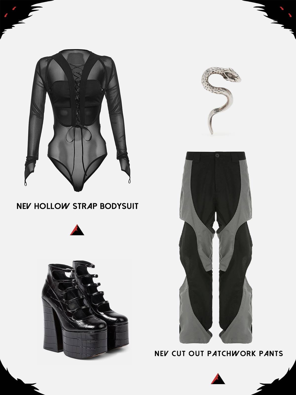 NEV Hollow Strap Bodysuit