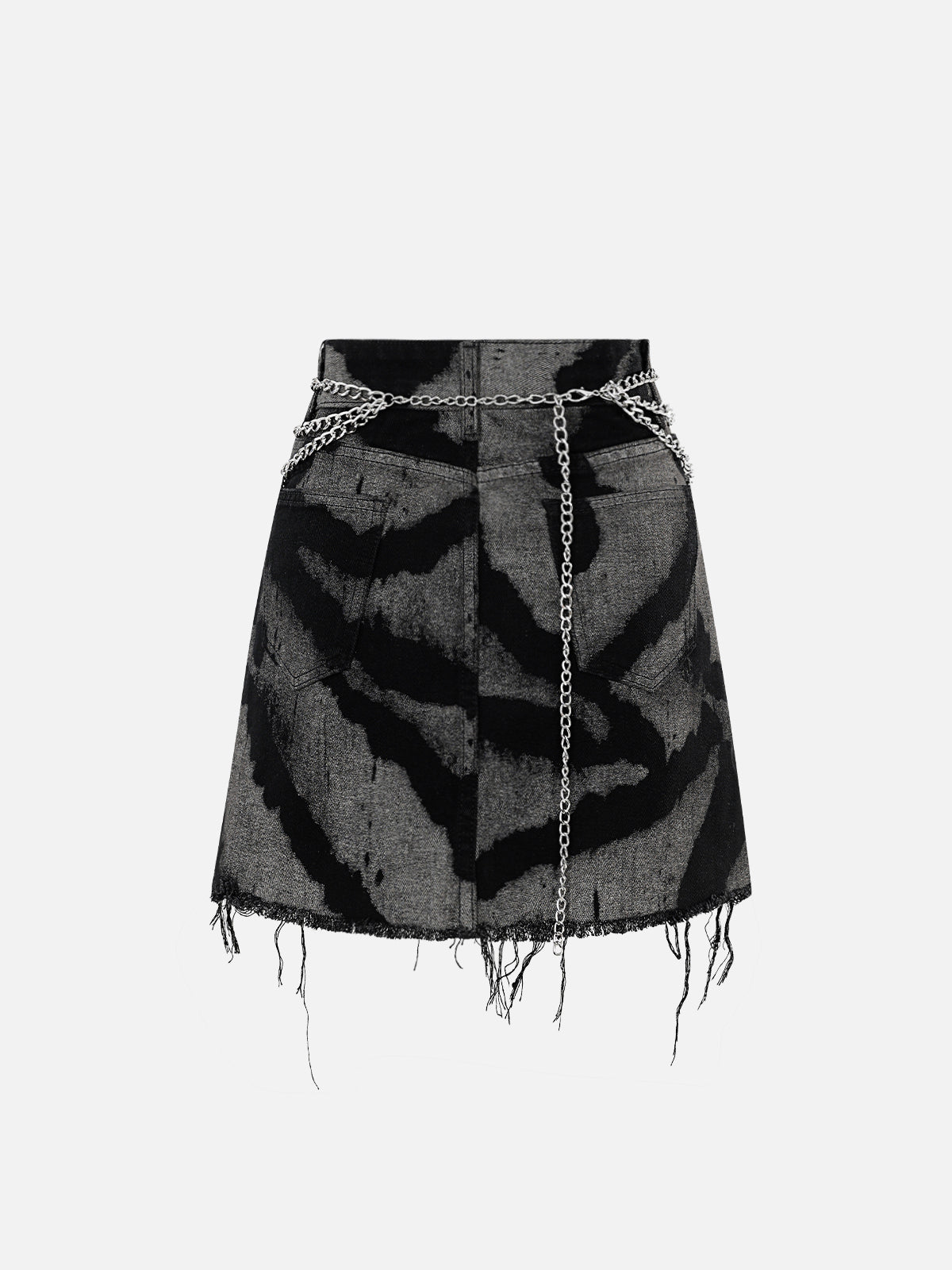 NEV Chain Tie-Dye Raw Edge Skirt