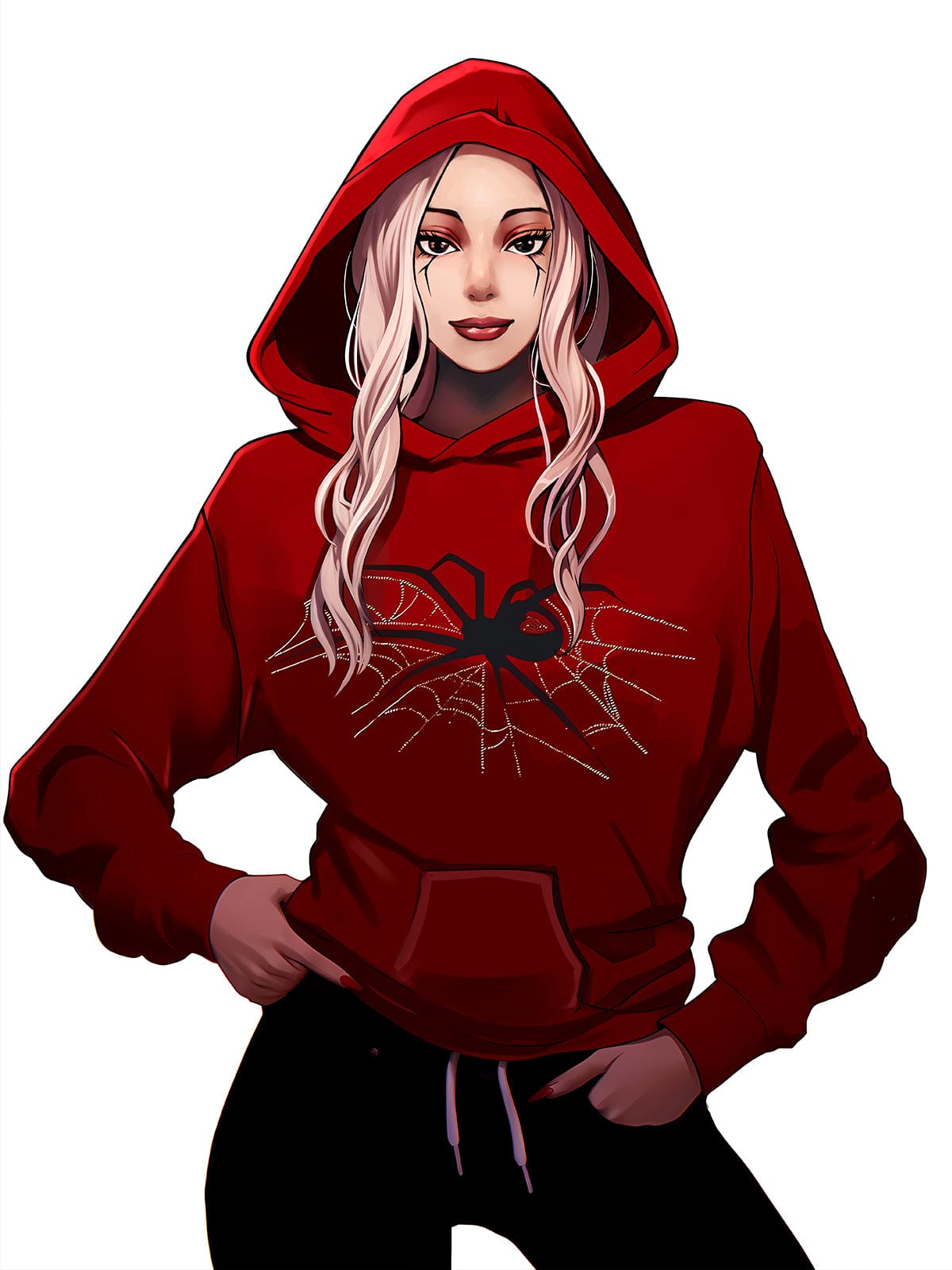 NEV Spider Hotfix Rhinestones Print Hoodie