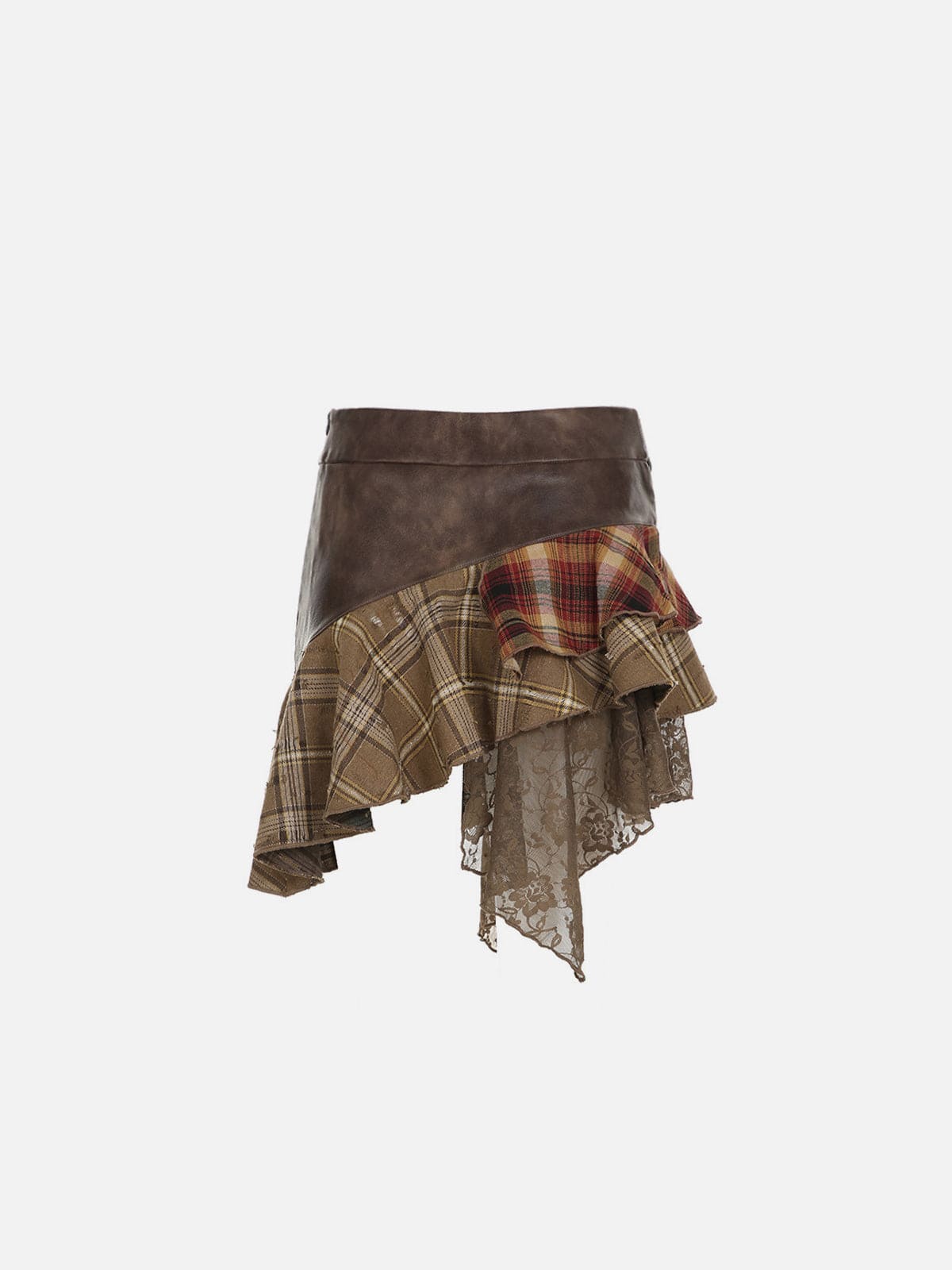 NEV Irregular Plaid Patchwork Skirts