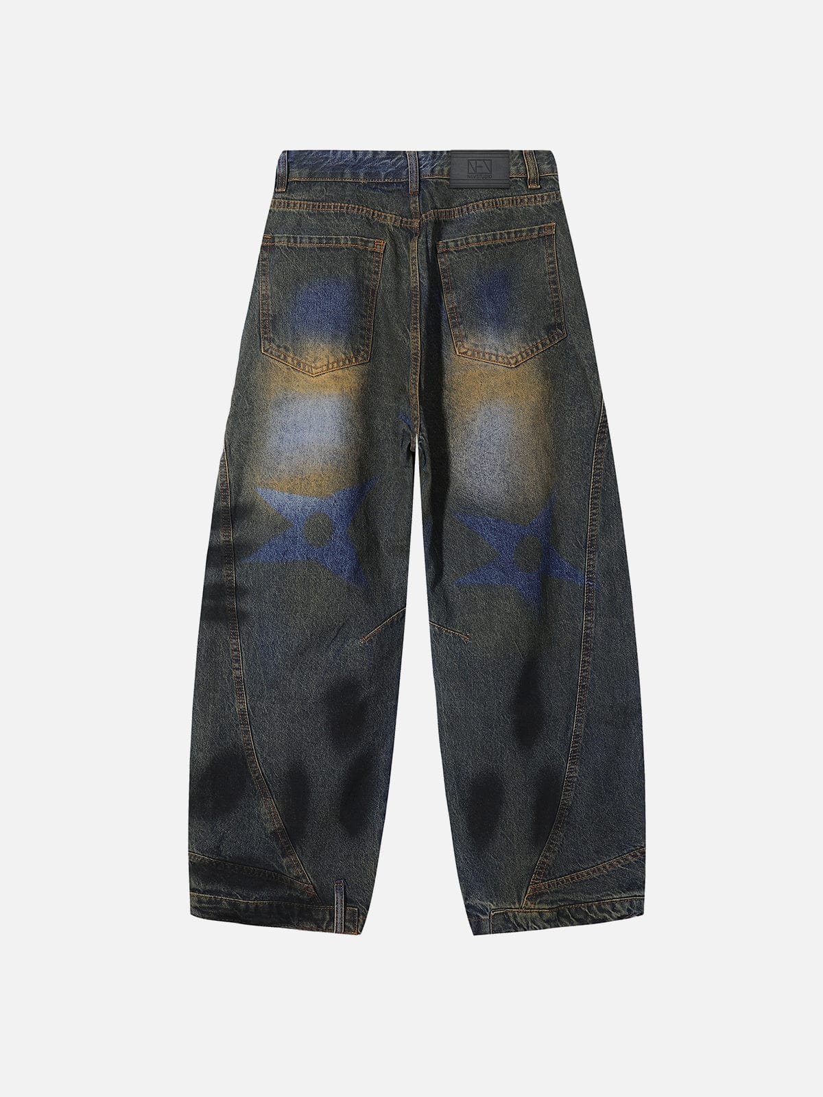 NEV Graffiti Washed Reverse Jeans