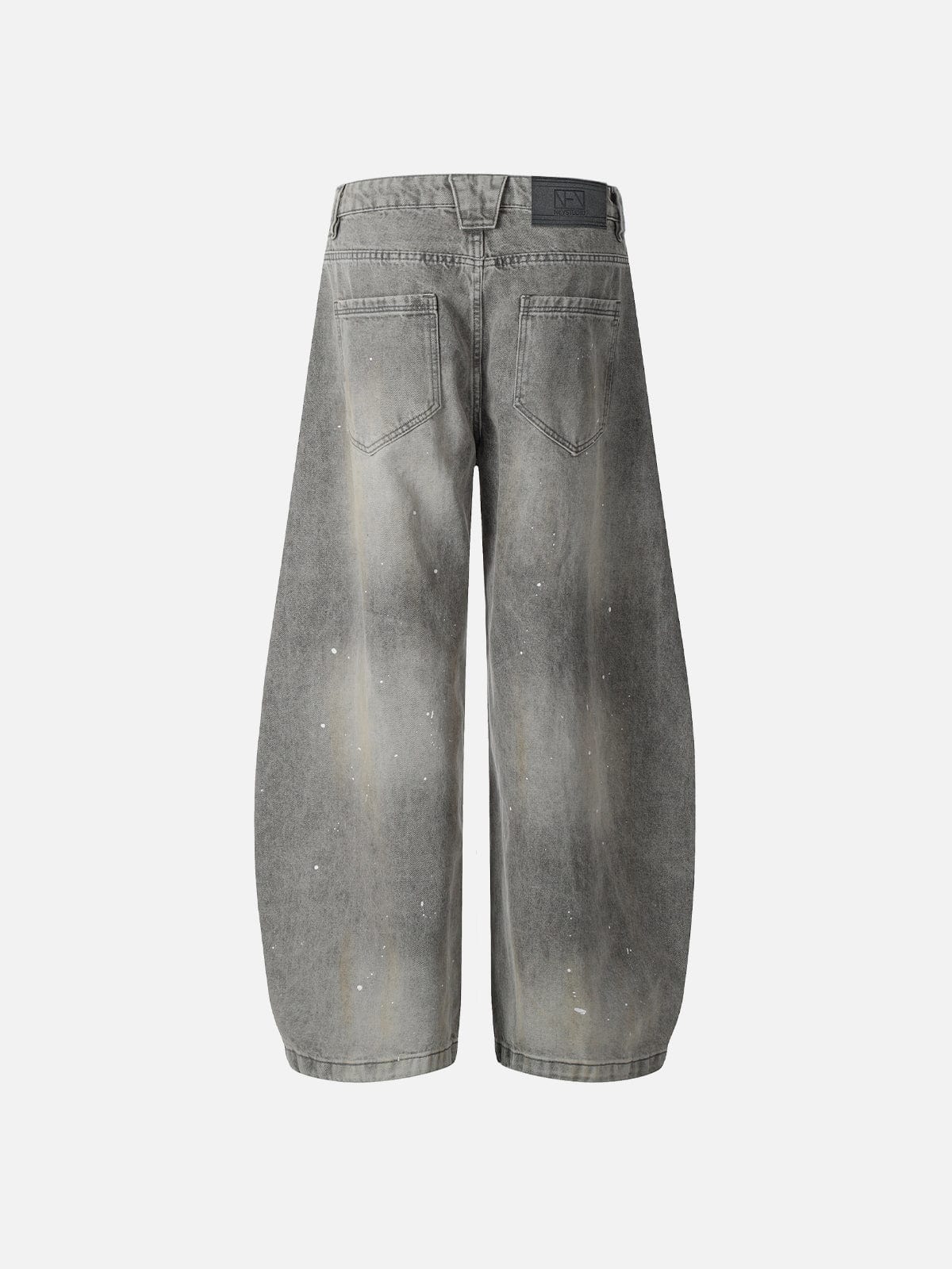 NEV Splash-Ink Print Washed Barrel Jeans