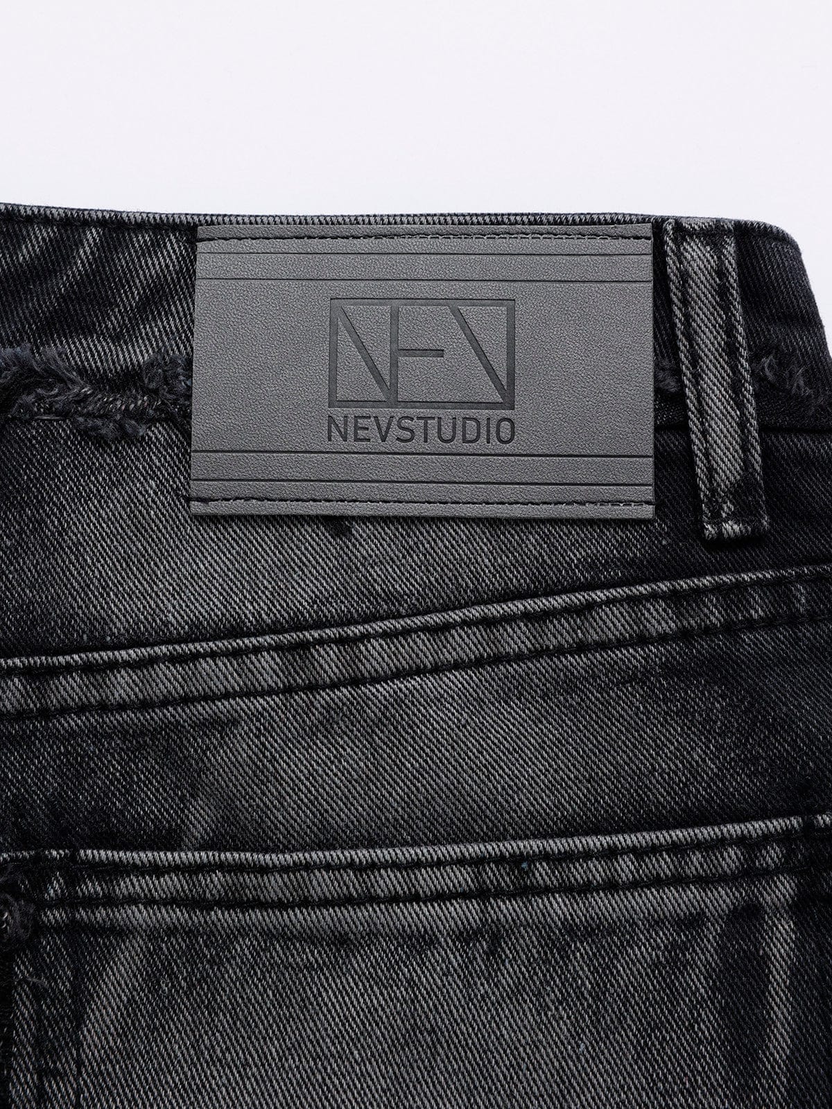 NEV Spider Silhouette Pattern Stitching Jeans