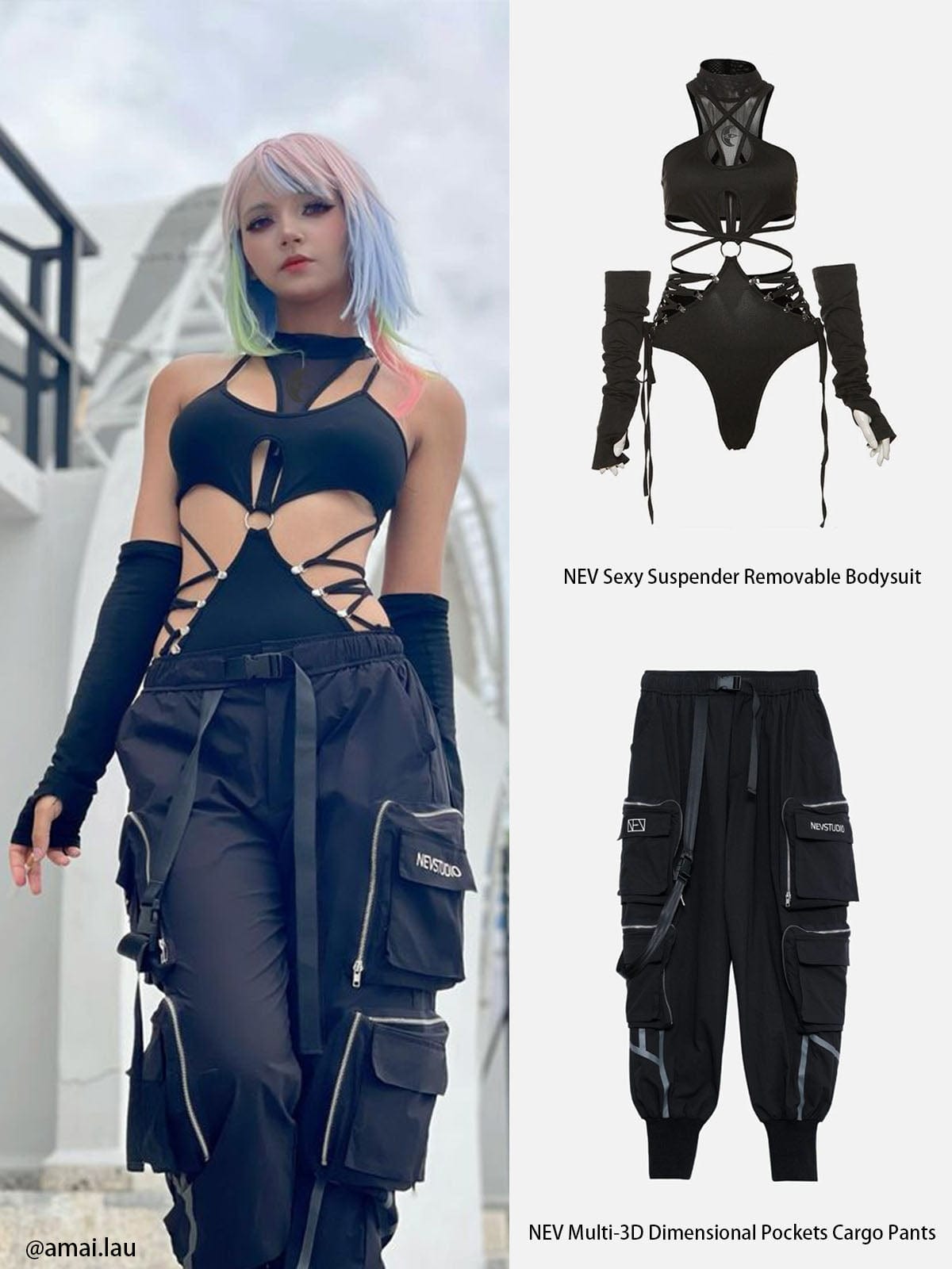 NEV Multi-3D Dimensional Pockets Cargo Pants