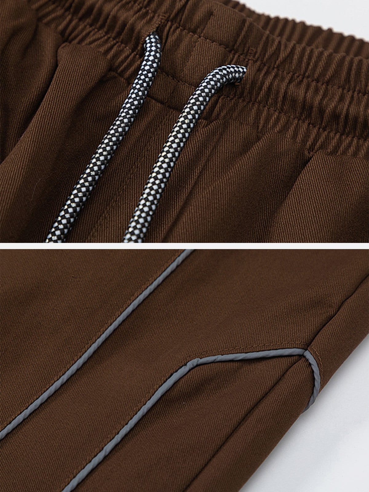 NEV Solid Reflective Strip Drawstring Pants
