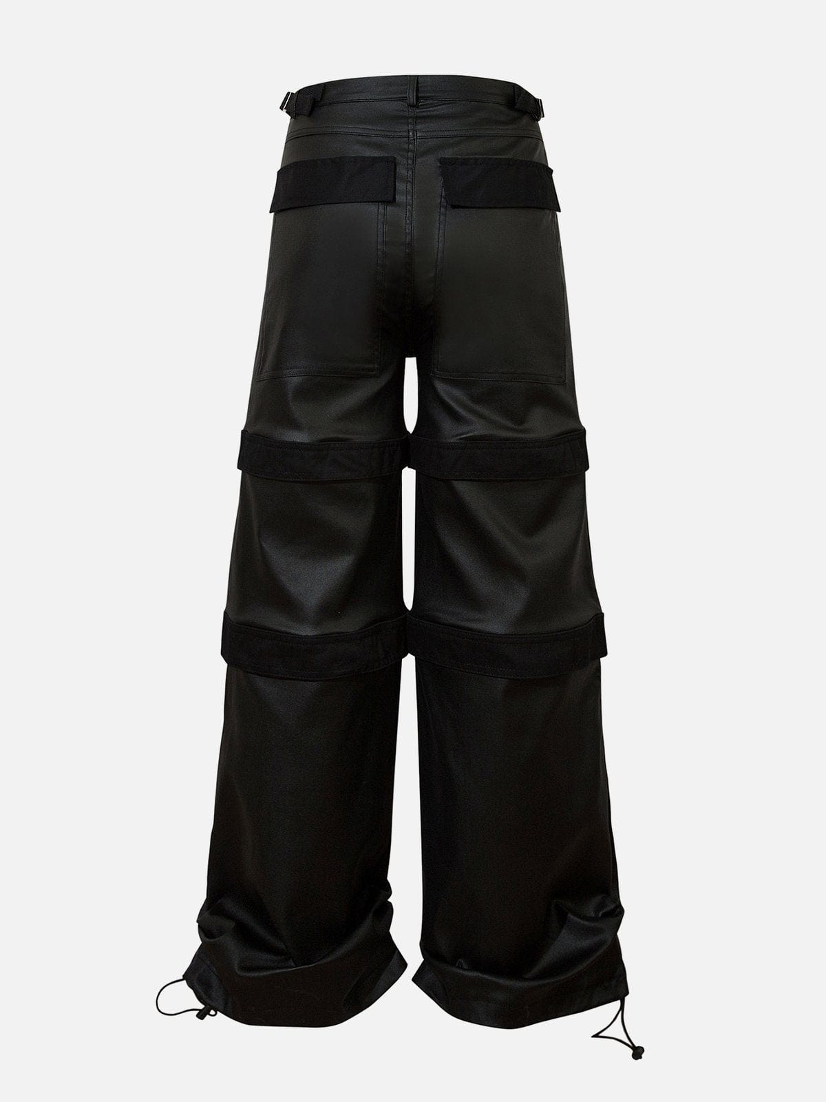 NEV Multi-Pocket Patchwork Faux Leather Pants