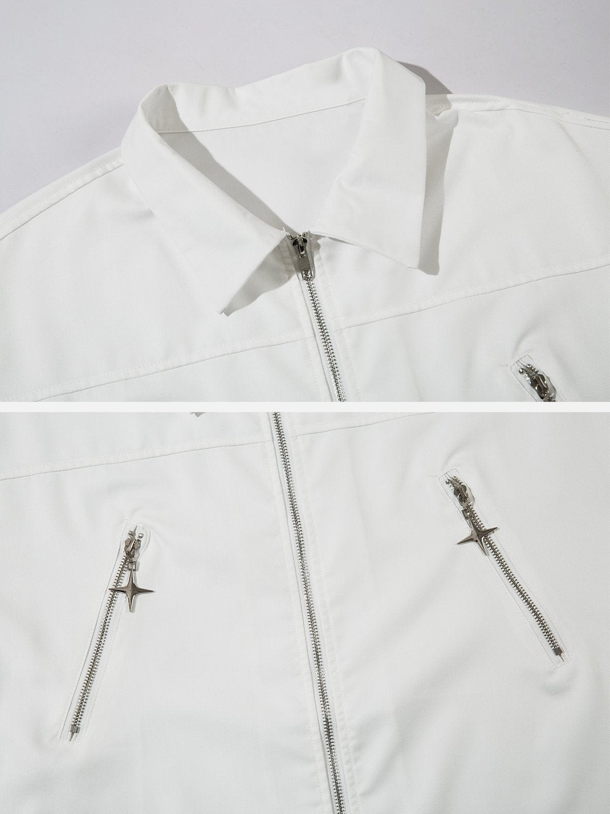 NEV Solid ZIP UP Long Sleeve Shirt
