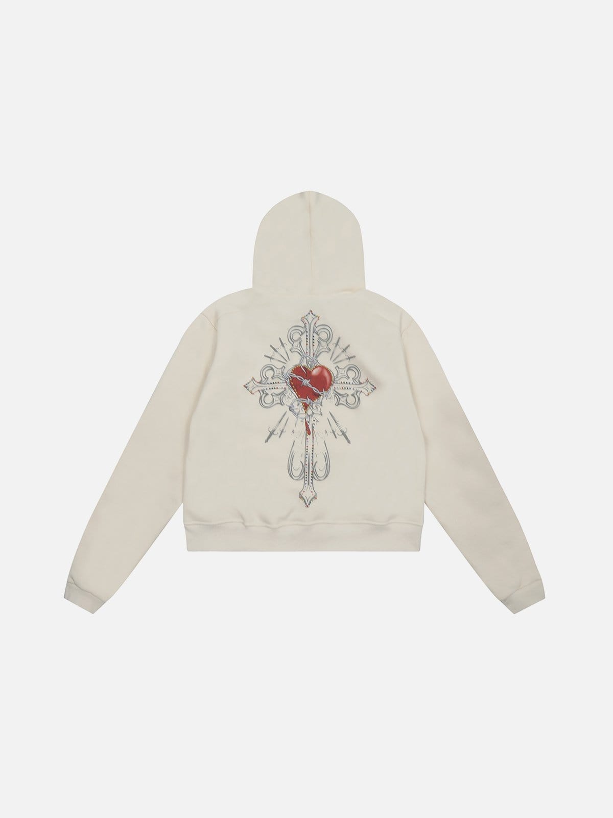 NEV Heart Crucifix Print Hoodie