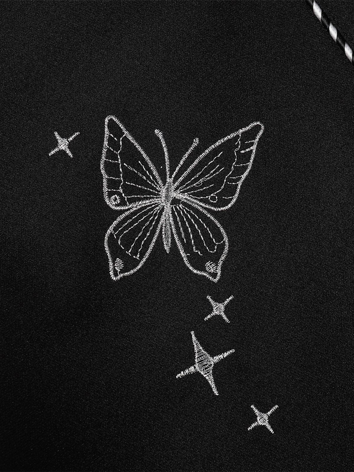 NEV Butterfly Pattern Topstitched Long Sleeve Shirt