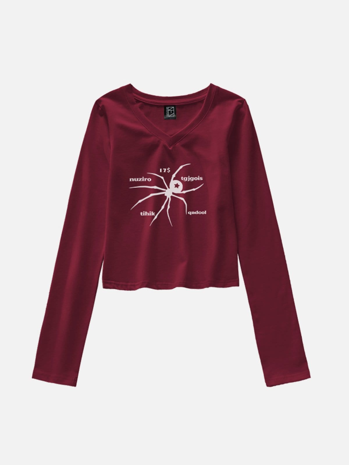 NEV Spider Letter Print Long Sleeve Tee