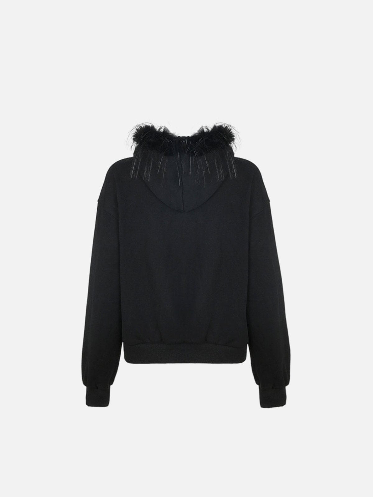 NEV Cropped Plush Zip Up Hoodie