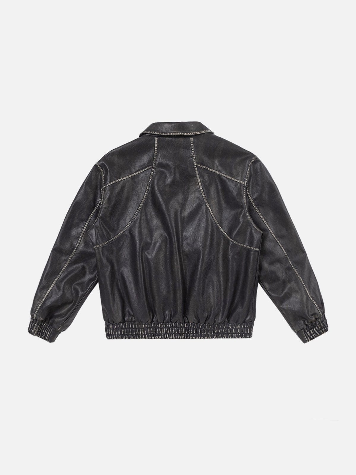 NEV Fold-Over Washed Faux Leather Jacket