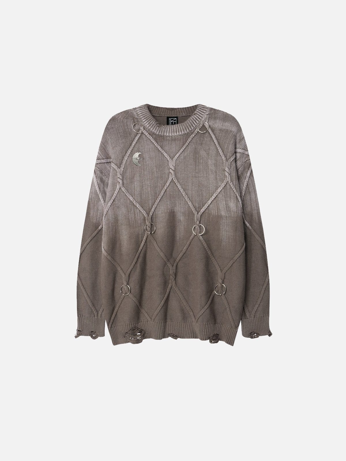 NEV Twist Gradient Distressed Sweater