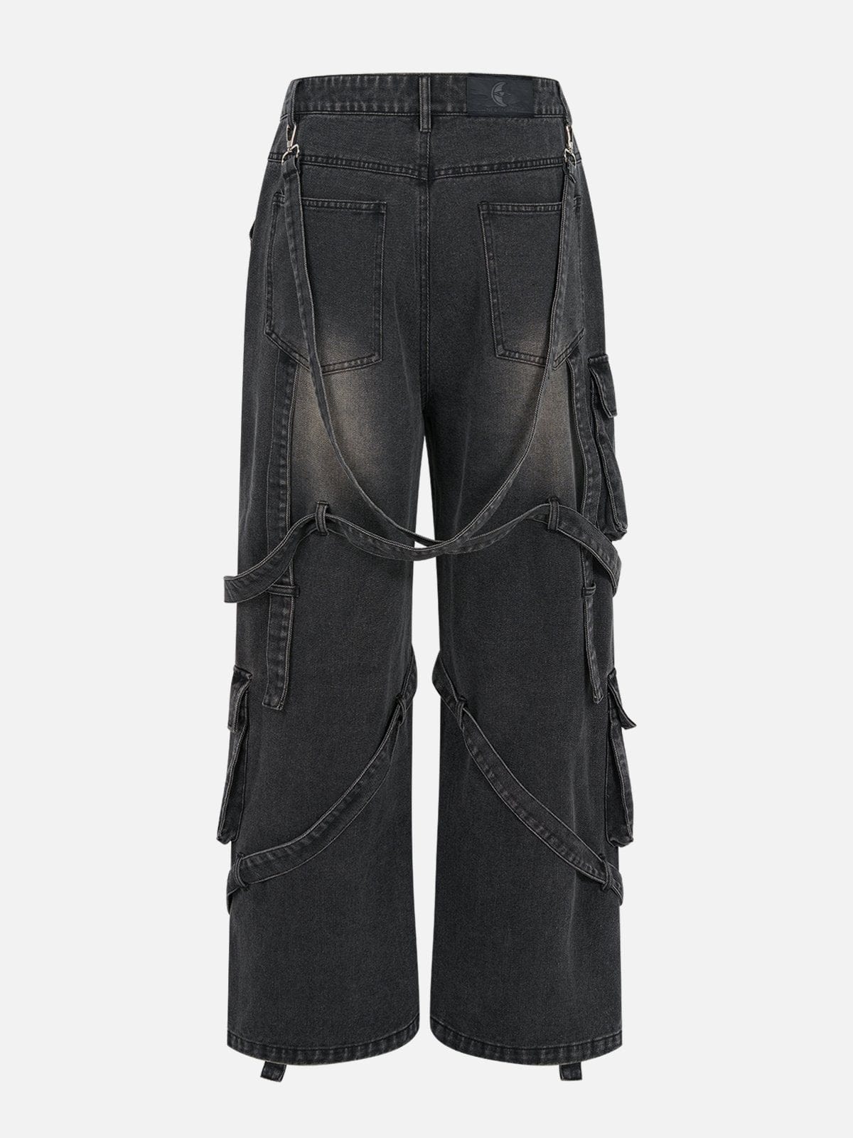 [Eye Of Moon] NEV Detachable Strap Washed Jeans