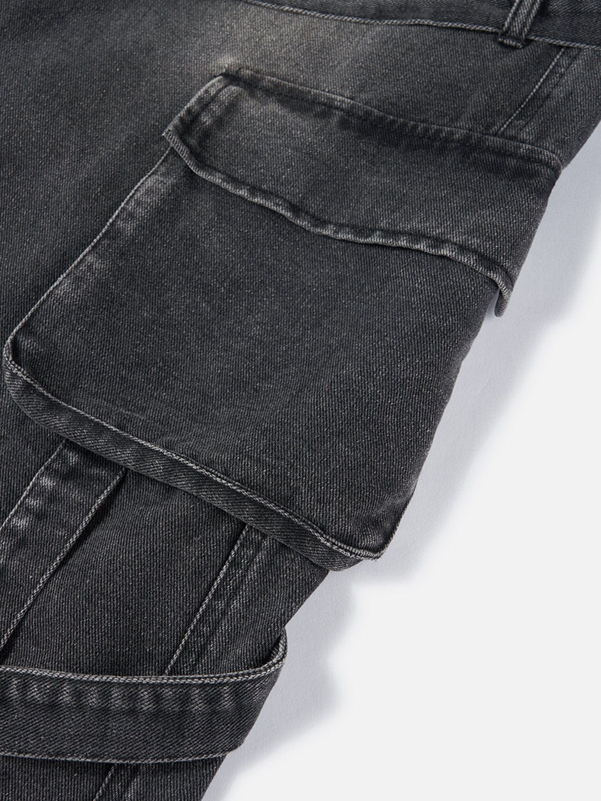 [Eye Of Moon] NEV Detachable Strap Washed Jeans