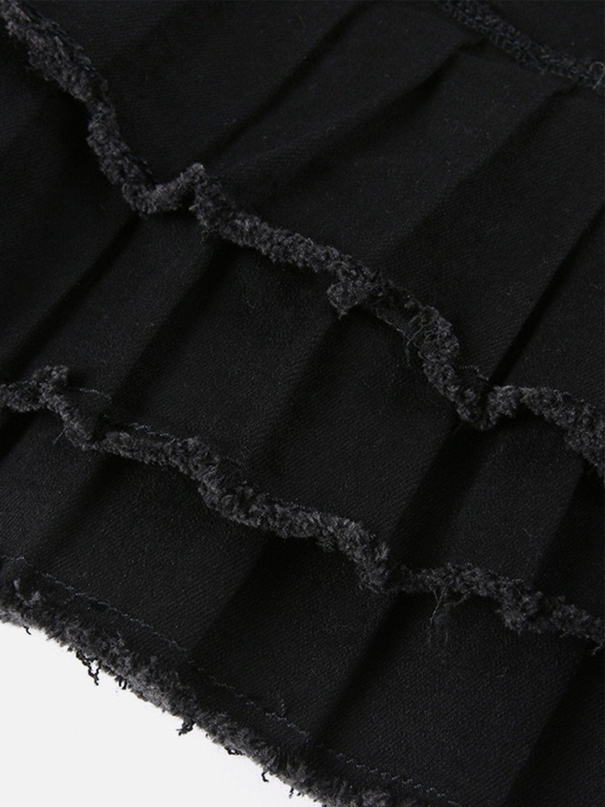 NEV Ribbon Raw Edge Pleated Skirt