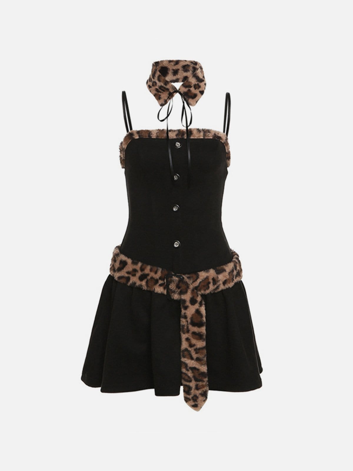 NEV Leopard Print Patchwork Dress