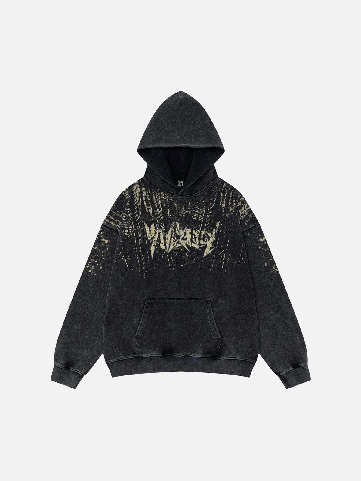 NEV Graffiti Print Washed Hoodie