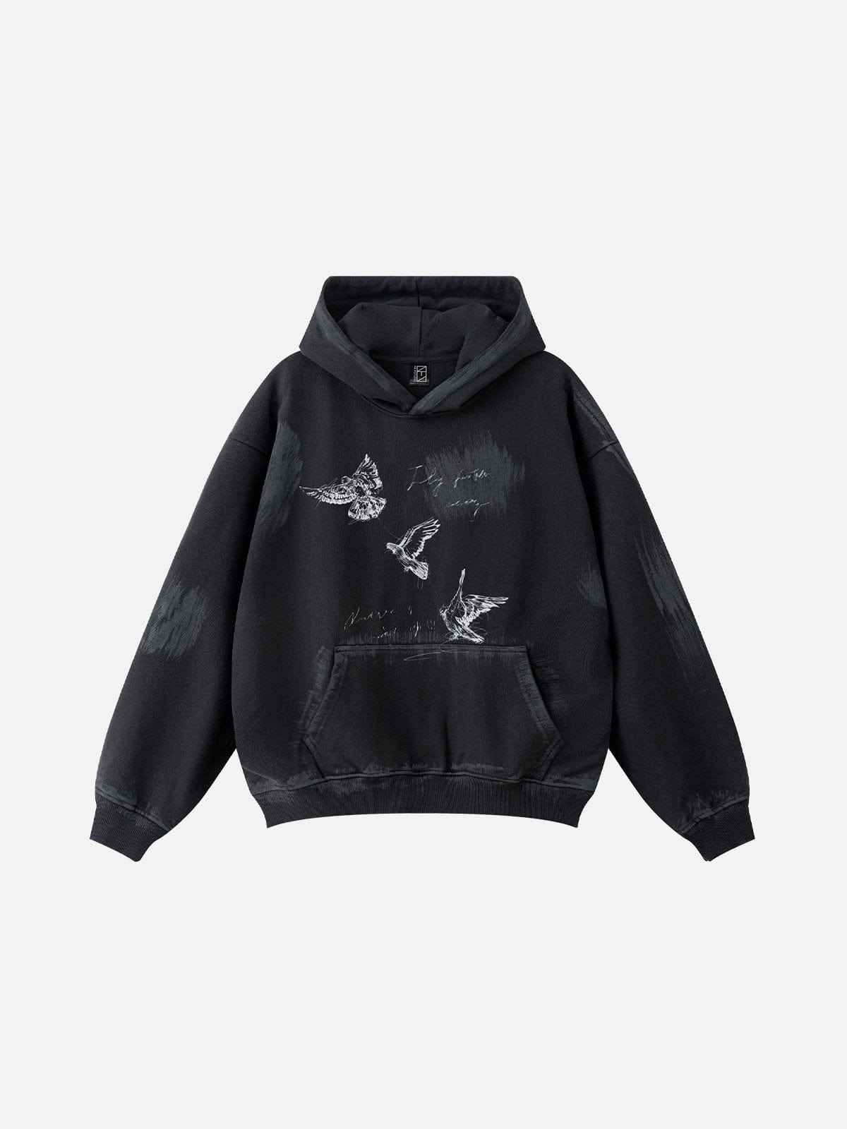 NEV Graffiti Pigeon Print Hoodie