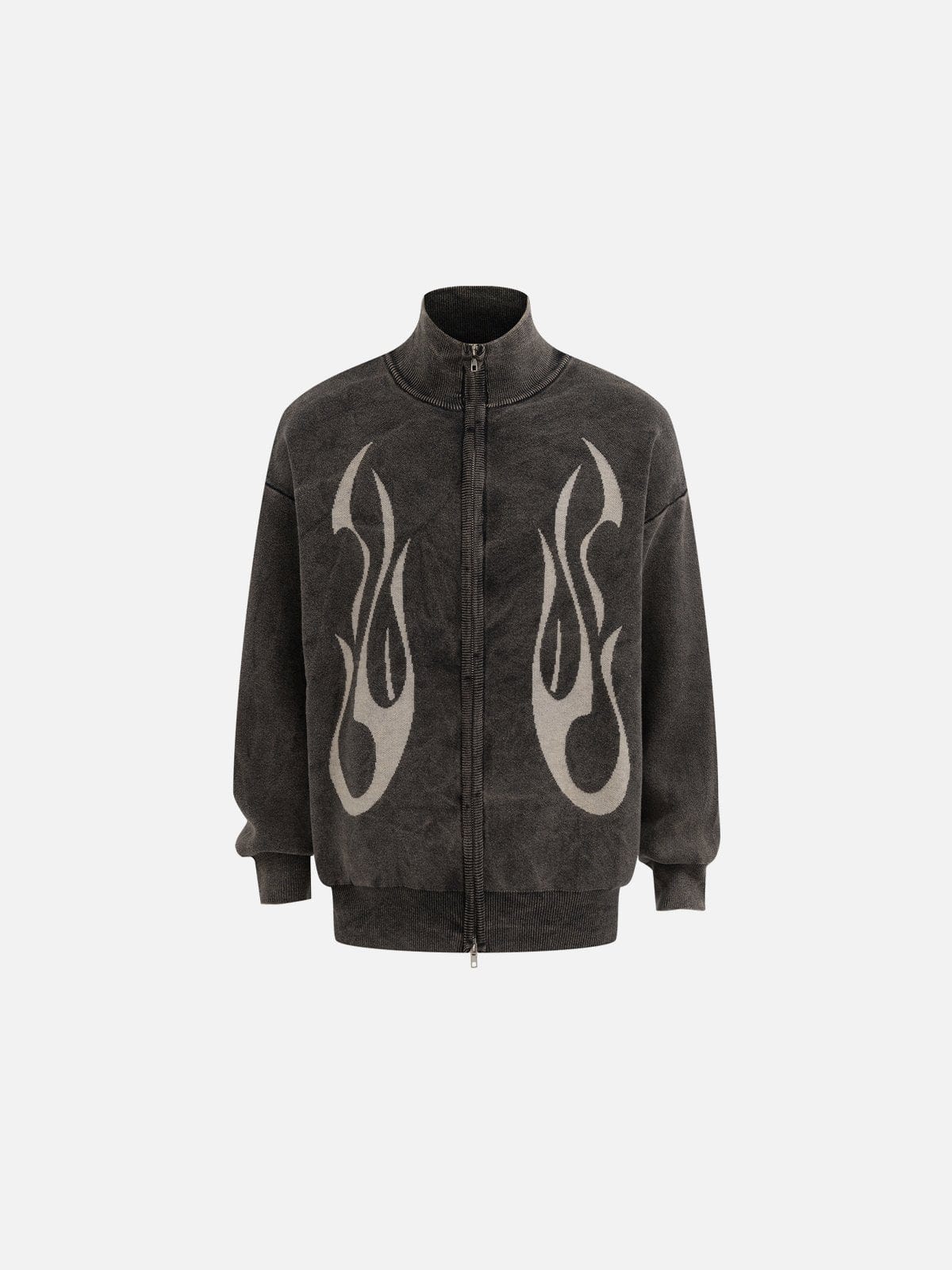 NEV Flame Graphic Zip Up Cardigan