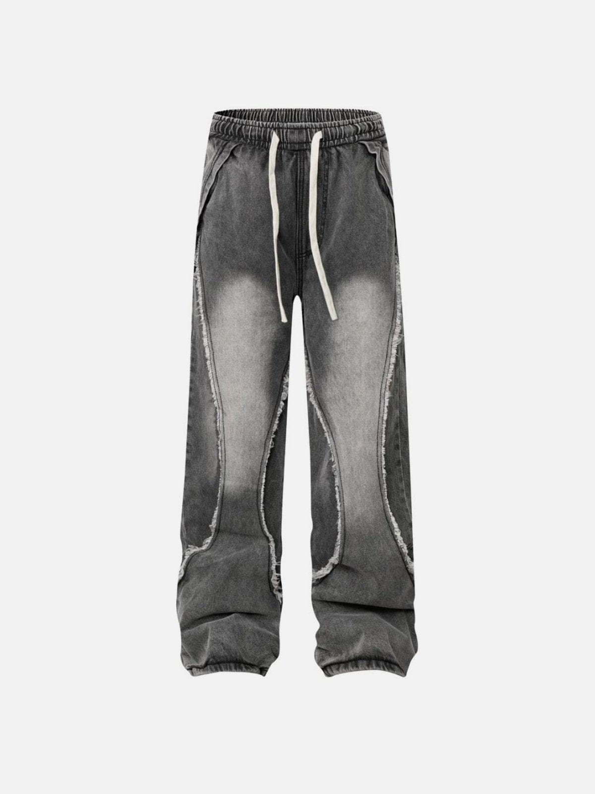 NEV Fringe Washed Drawstring Jeans