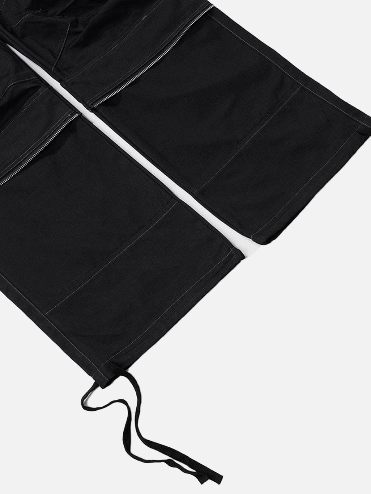 NEV Multi-Pocket Drawstring Zip Pants