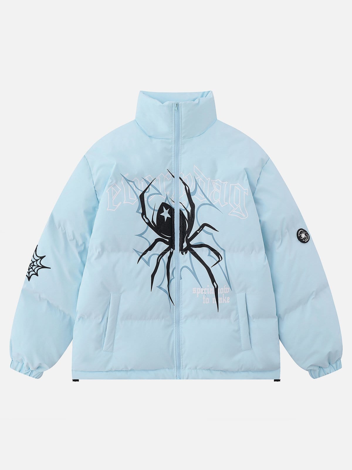 NEV Gothic Letter Spider Print Winter Coat