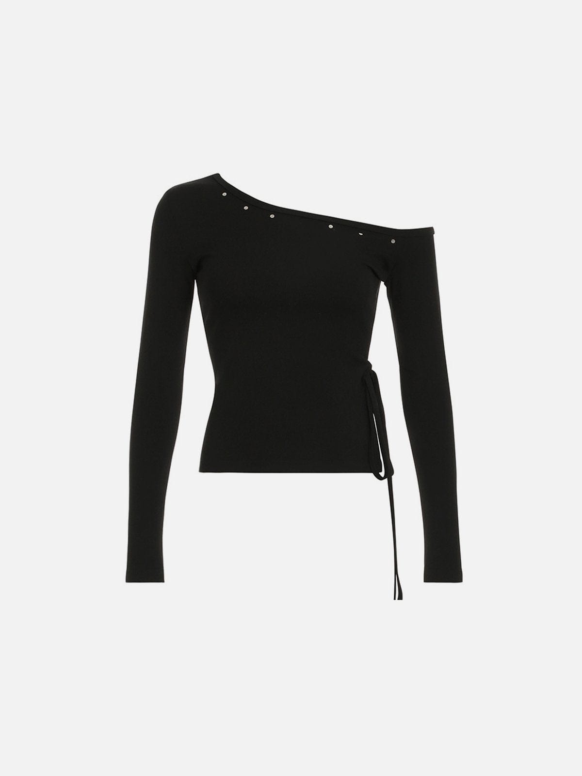 NEV Slant Shoulder Long Sleeve Tee