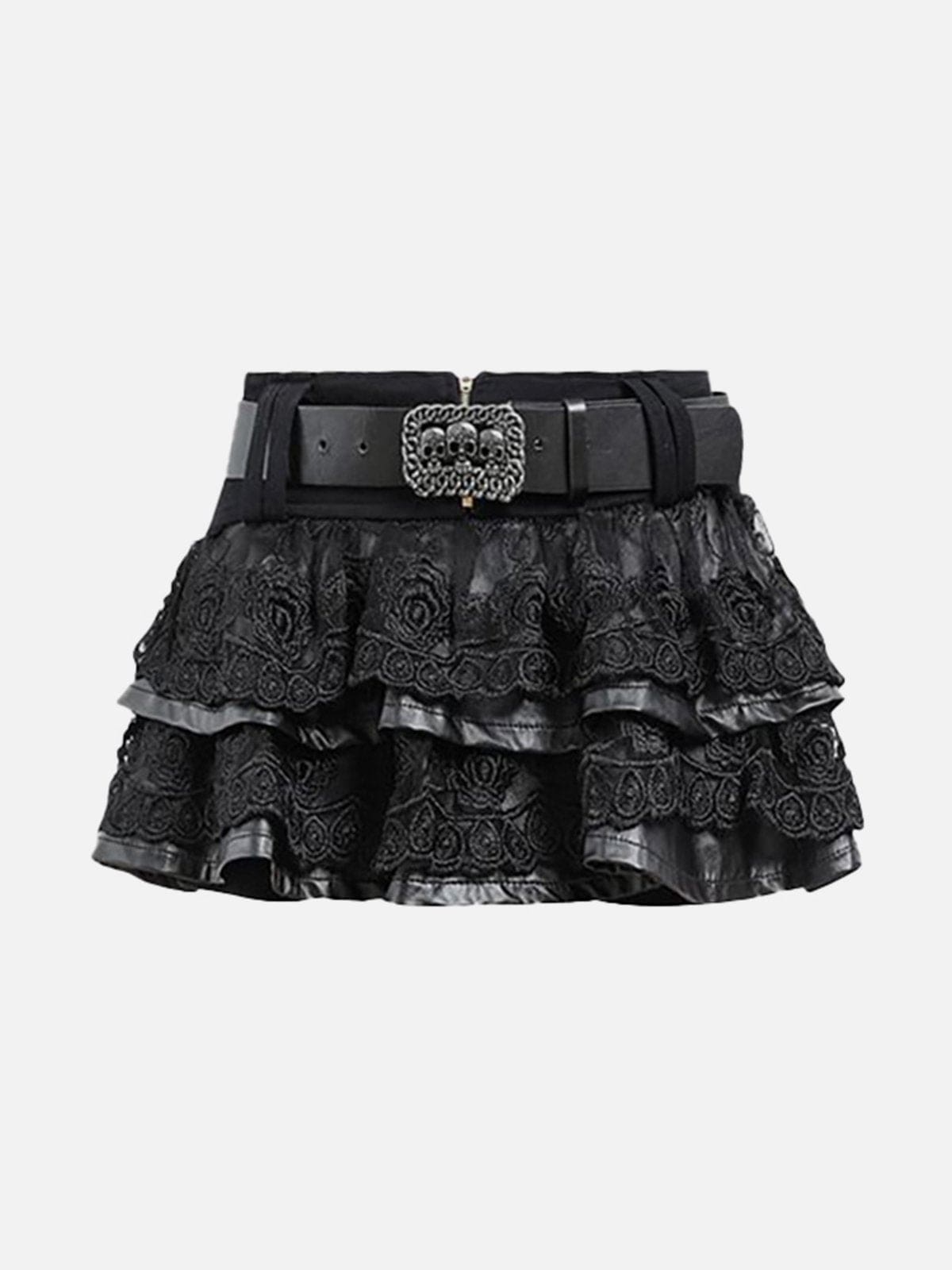 NEV Lace Flower Wrinkle Skirt