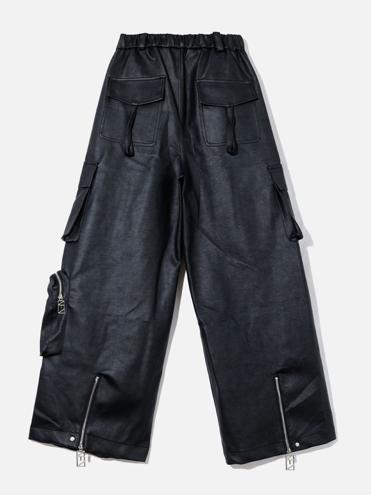 NEV Big Pocket Faux Leather Wide Leg Pants
