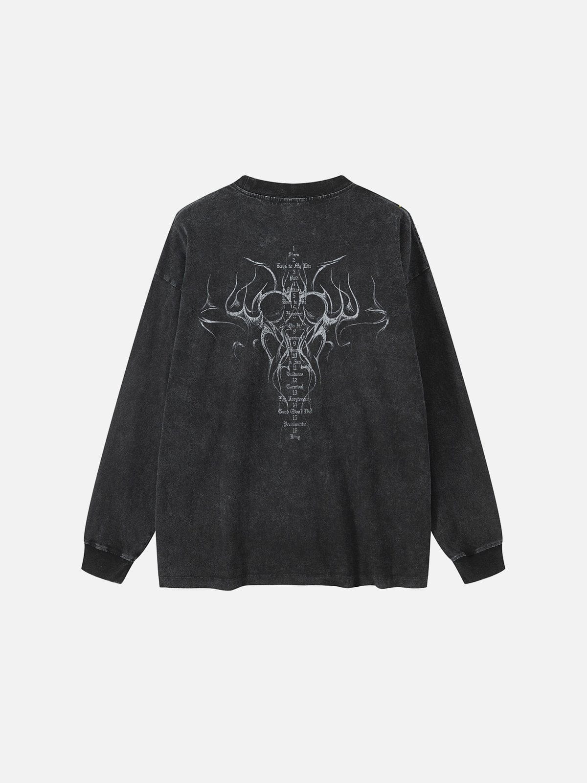 NEV Blurring Print Washed Long Sleeve Tee