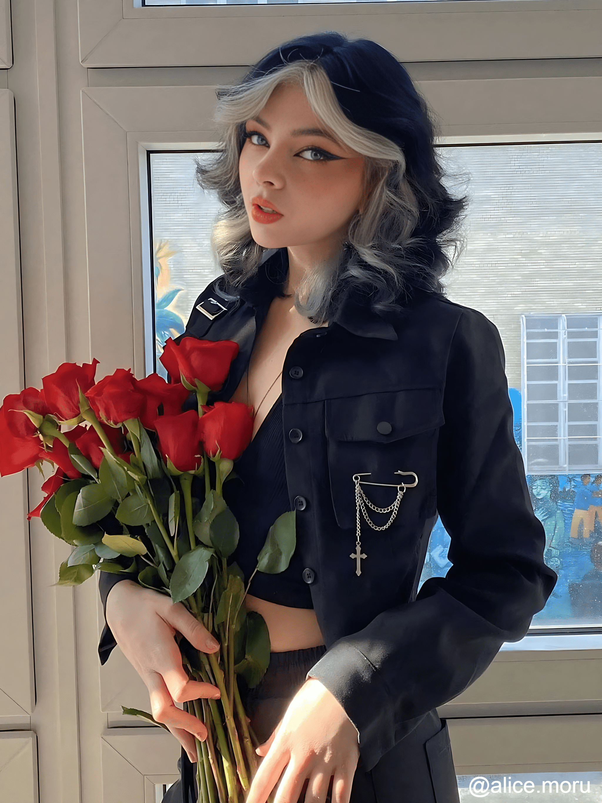 NEV Dark Gothic Exposed Waist Skirt Suit